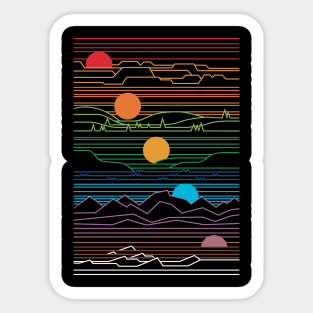 Sun and Moon Mountains Sticker